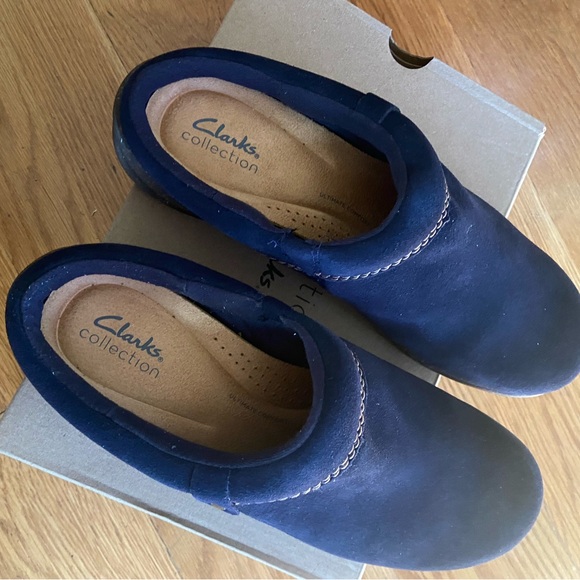 Clogs, Clarks, Roseville Drew, blue suede - Picture 3 of 5